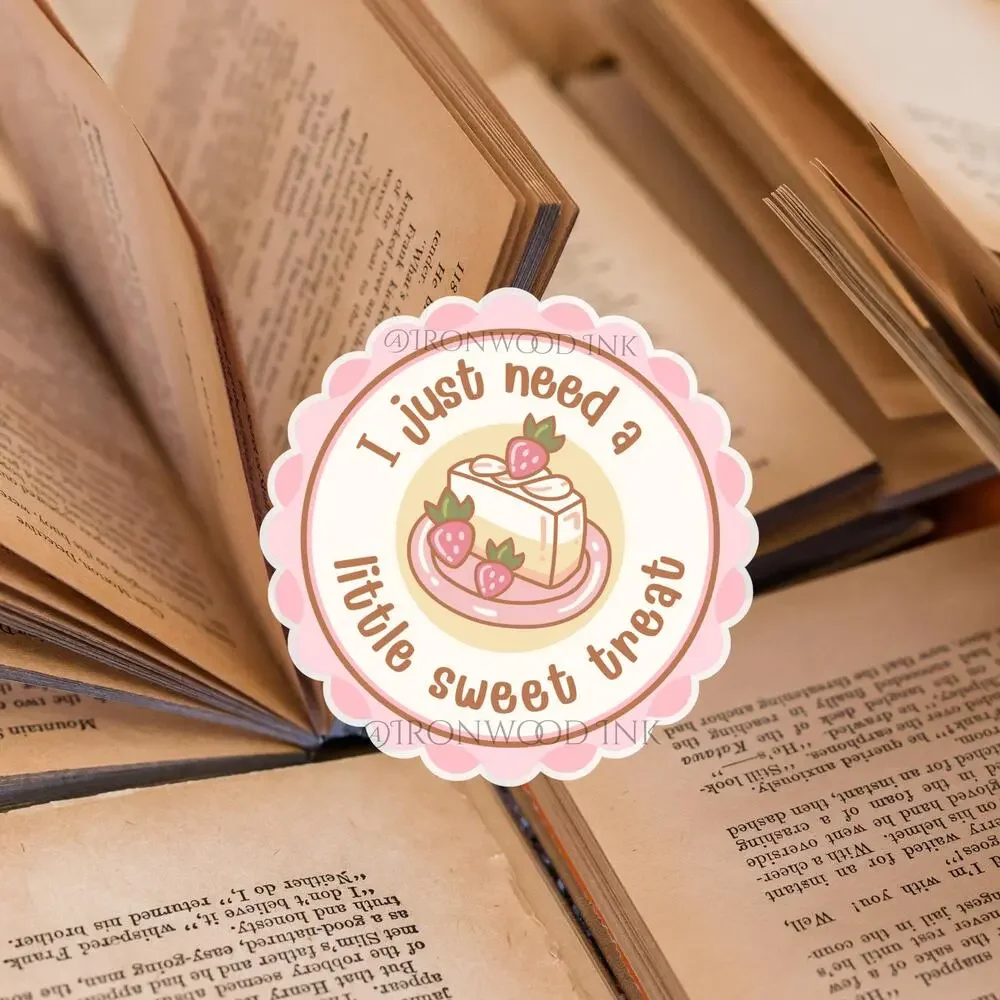 Little Sweet Treat Cute Dessert Sticker Strawberry Cake Cafe Positive Message